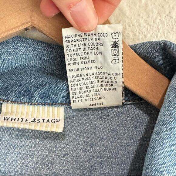 VTG White Stag Womens XL Jacket Embroidered Floral Paisly Denim Boho Festival - Picture 5 of 10